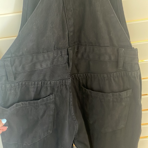 12th Tribe Black Runaway Girl Denim Overalls Size S - Picture 11 of 12